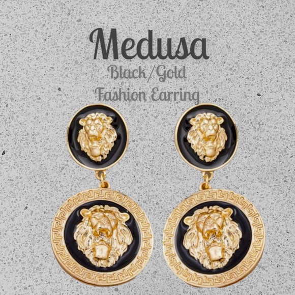 🆕Luxe ”Medusa” Black/Gold Fashion Statement Jewelry - Picture 8 of 8